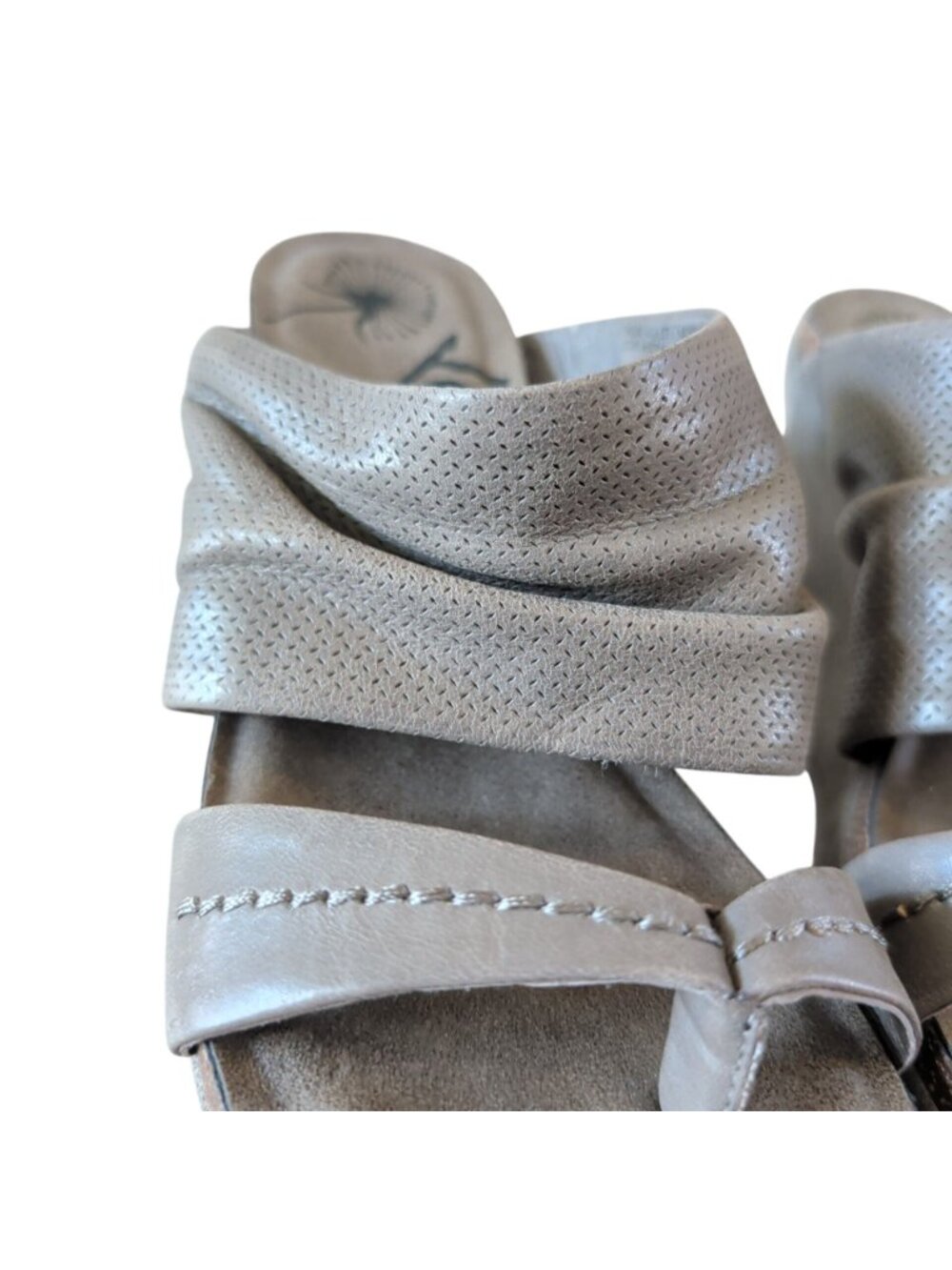 OTBT Balance Wedge Womens Sandals Size 7M Gray Taupe Platform Slip On Open Toe - Picture 11 of 16